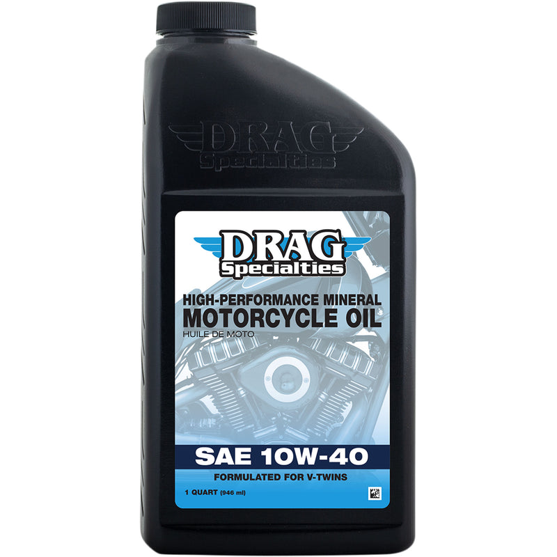 DRAG SPECIALTIES OIL 3601-0772 V-Twin High-Performance Mineral Engine Oil Engine Oil - 10W-40 - 1 U.S. quart
