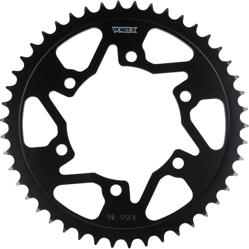 VORTEX 1210-2788 435S-46 Steel Rear Sprocket Rear Sprocket - 46 Tooth - Black - Yamaha