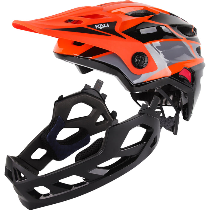 KALI 0154-0004 0221923312 Child Maya Race Full Face Bicycle Helmet Child Maya Full Face Helmet - Race - Gloss Orange/Gray/Black - OS
