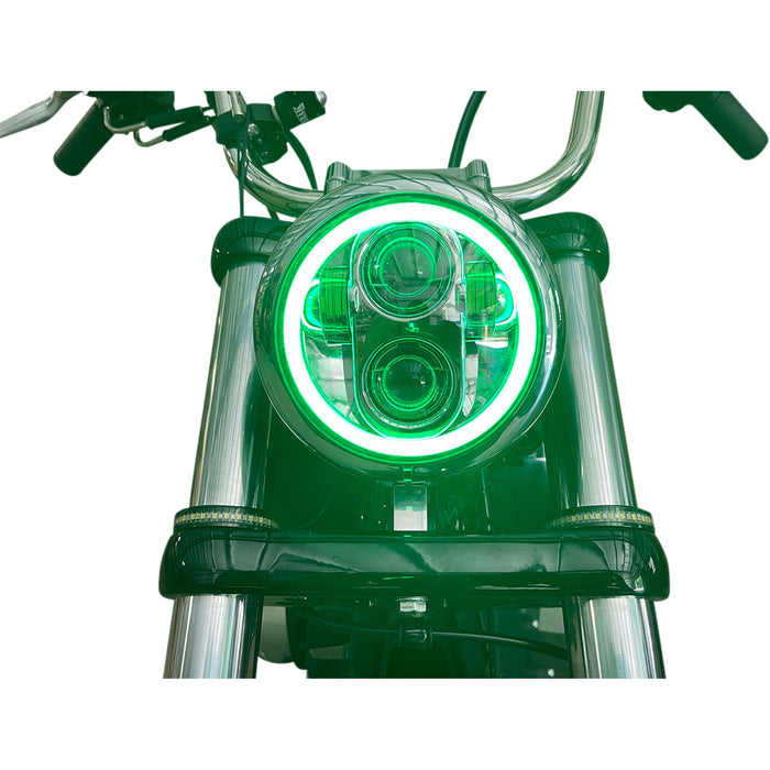 CUSTOM DYNAMICS 2001-2482 PG-575-C ProGLOW™ LED Headlamp with Color Changing Halo - 5.75" Headlamp - with Mounting Ring - Chrome