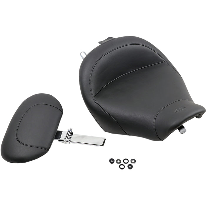 MUSTANG 0805-0033 79100 Wide Solo Seat with Removable Backrest - Vintage - Black - Smooth - Road King '97-'07