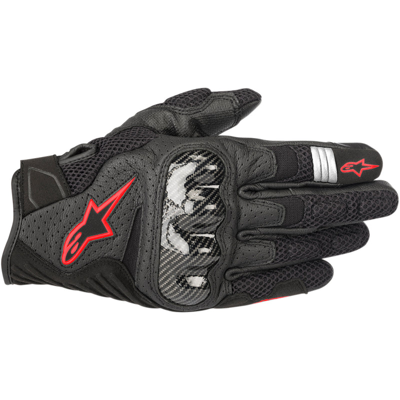 ALPINESTARS SMX-1 Air Carbon V2 Gloves Black/Fluo - Red
