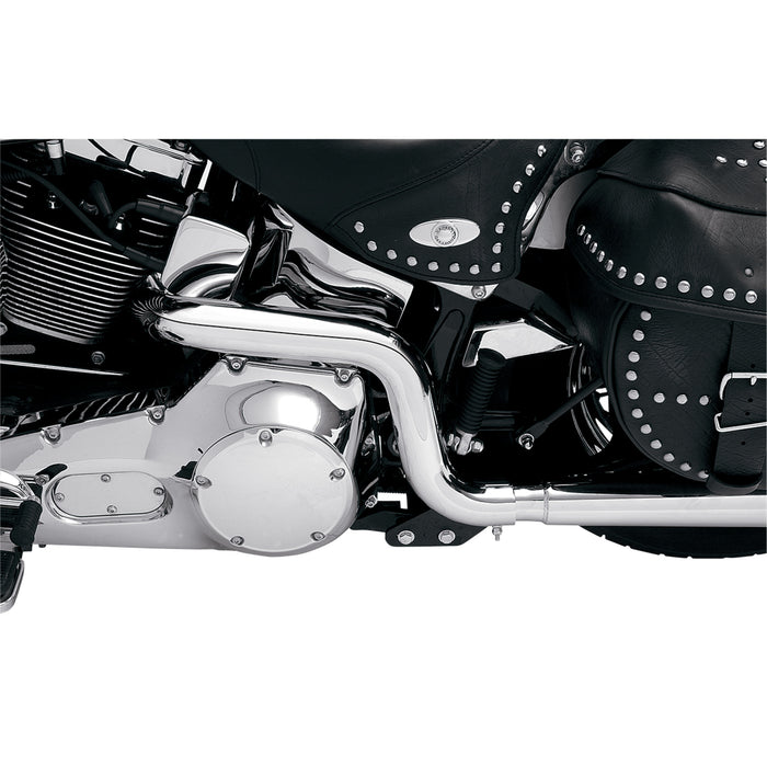 BASSANI XHAUST 1800-0638 SFT-211 Power Curve True-Dual Crossover Header Pipes - Tru Dual Exhaust - '86-'06 Softail