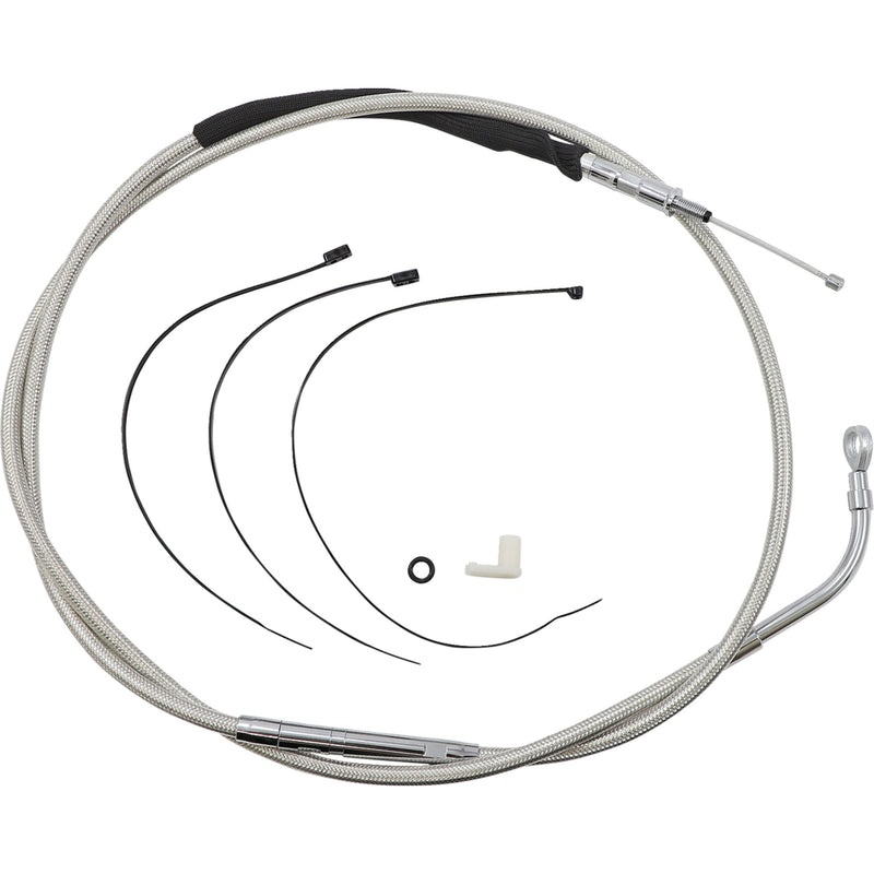 Magnum Shielding High-Efficiency Polished Stainless Clutch Cable 75-3/4" - 523610HE For Harley Touring 2021-2024