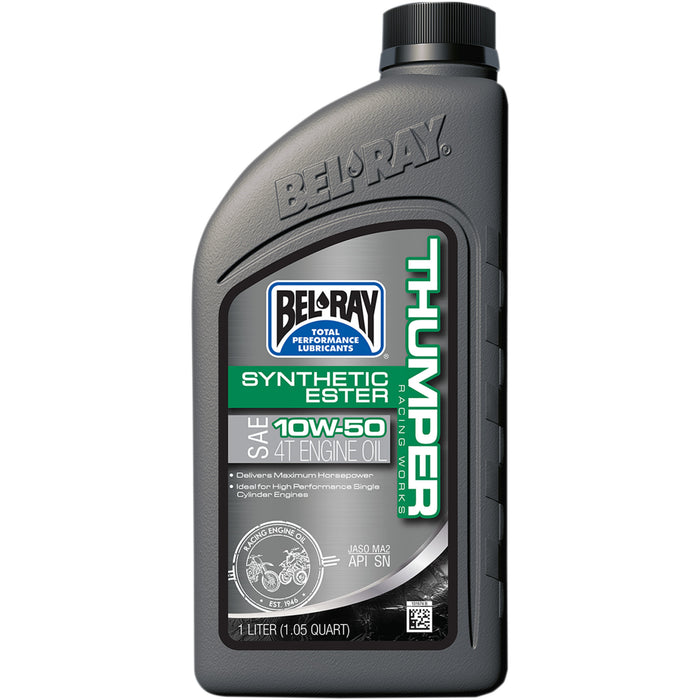 BEL-RAY 3601-0167 99550-B1LW Thumper® Racing Synthetic Ester 4T Engine Oil Thumper Synthetic Oil - 10W-50 - 1L