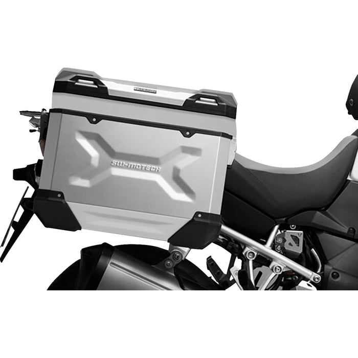 SW-MOTECH 3580-0421 KFT.01.890.70000/S TRAX ADV Aluminum Case System silver - honda africa twin '18-'24