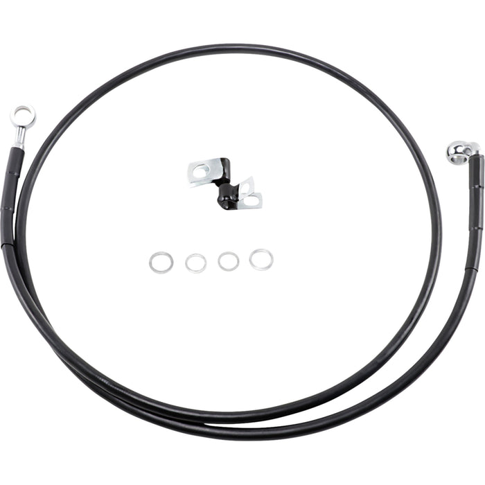 DRAG SPECIALTIES Extended Length Black Vinyl Brake Line Kit Front - '99-'07 FXST