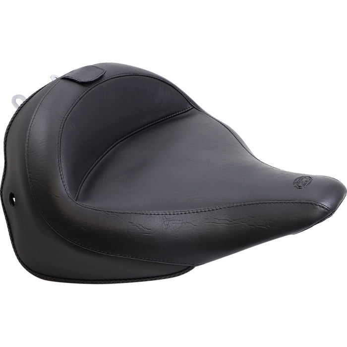 MUSTANG 0802-0893 79914 Wide Solo Seat with Removable Backrest - Vintage - Black - Smooth