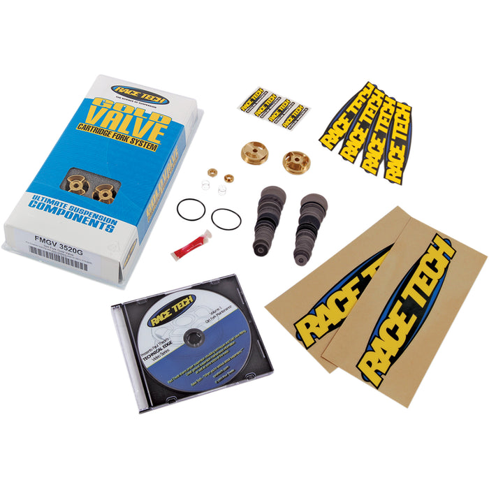 RACE TECH 0450-0041 FMGV 3520G Gold Valve Fork Kit Fork Kit - 28 mm - Gold Valve - Type 2
