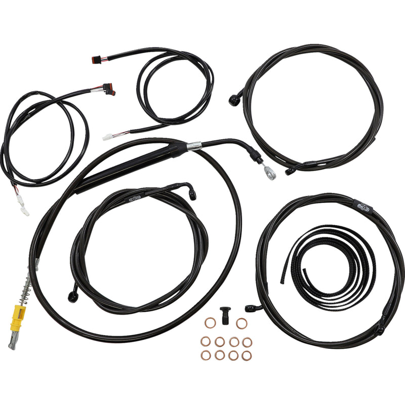 LA Choppers Complete Plug-And-Play Cable Kit 15" 17" Handlebars ABS Midnight - LA-8056KT3-16M For Harley Touring 2021-2022