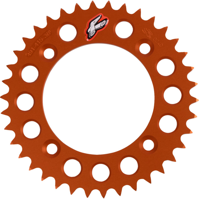 RENTHAL 1211-2490 491--415-38P-OR Rear Sprocket orange - 38 tooth