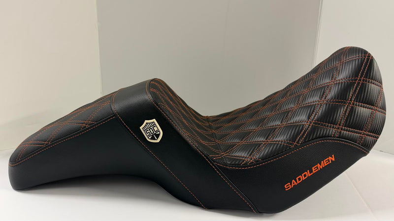 (OPEN BOX)  SADDLEMEN 0803-0629 ORANGE  STITCH SC80604DB Pro Series SDC Performance Grip SeaT