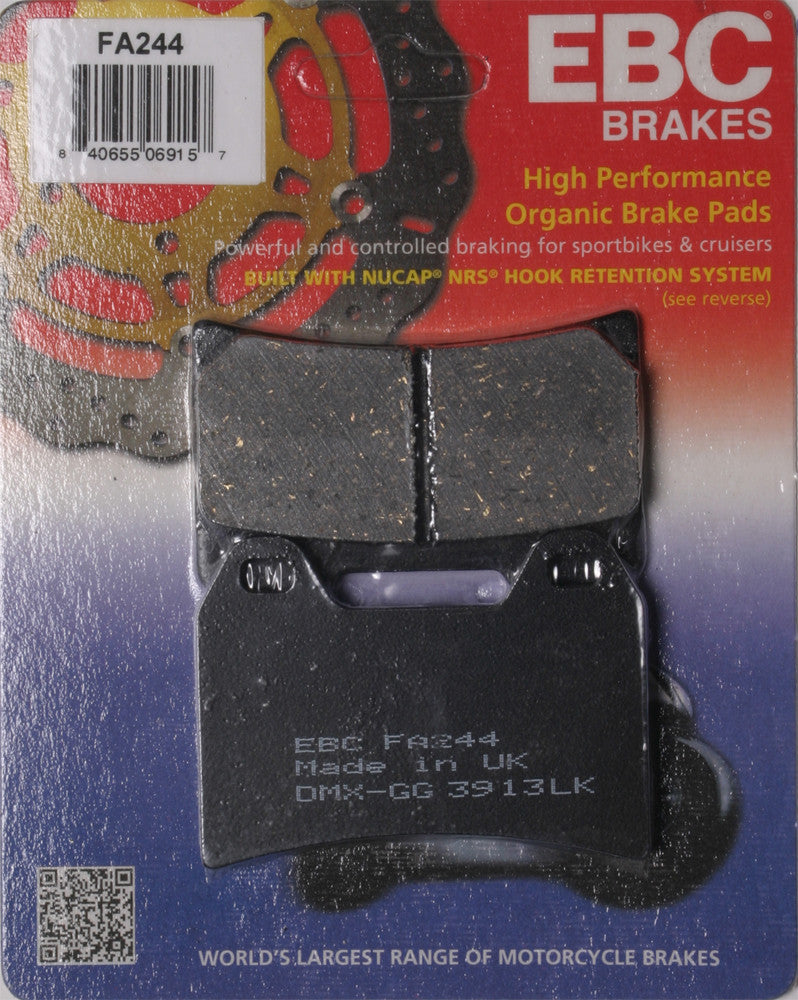 EBC Front Standard Brake PAD - FA244 For Ducati Motorcycles 1997-2015 | Moto Guzzi Motorcycles 2007-2015 | Victory Motorcycles 1998-2007