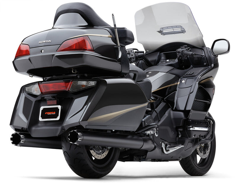 Cobra 4" Slip ON Dual CUT Tips Black Honda GL1800/F6B - 1219B Honda Gold Wing / GL1800B Gold Wing F6B / GL1800F6B Gold Wing Bagger 2012-2018