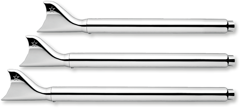 Freedom Sharktail Duals Chrome 2.5"ODX32" ` - HD00202 For Harley Softail / Screamin' 1997-2006