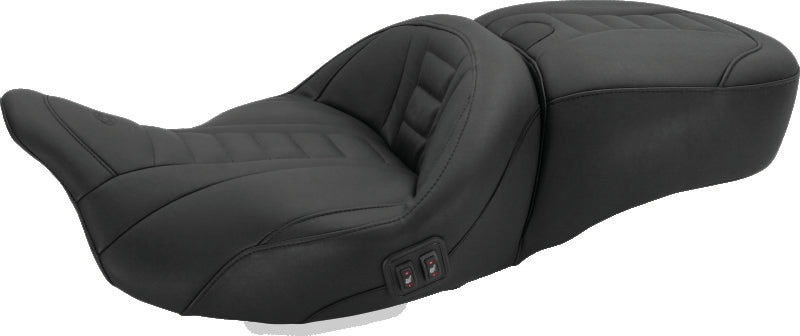 Mustang Motorcycle 79007 Mustang 08-21 Harley Electra Glide, Rd Glide, Rd King, Str Glide Heated 1PC Seat Deluxe-black - Photo - Primary