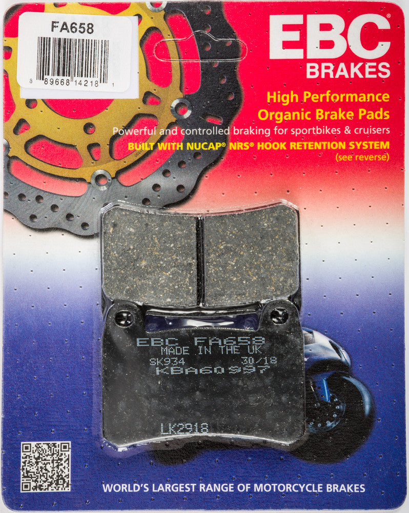 Ebc 15-658 FA658 BRAKE PADS FA658 ORGANIC