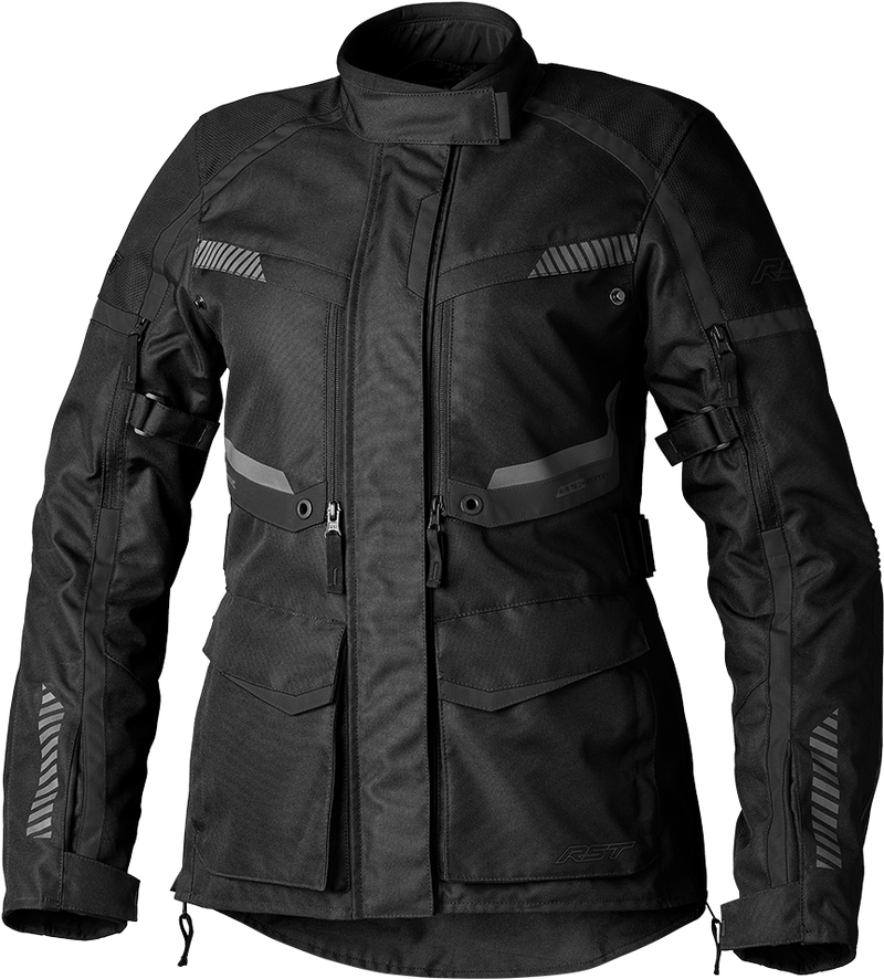 Rst 556-3227016 103227BLK-16 LADIES MAVERICK EVO CE JACKET BLACK/BLACK TEXTILE XL