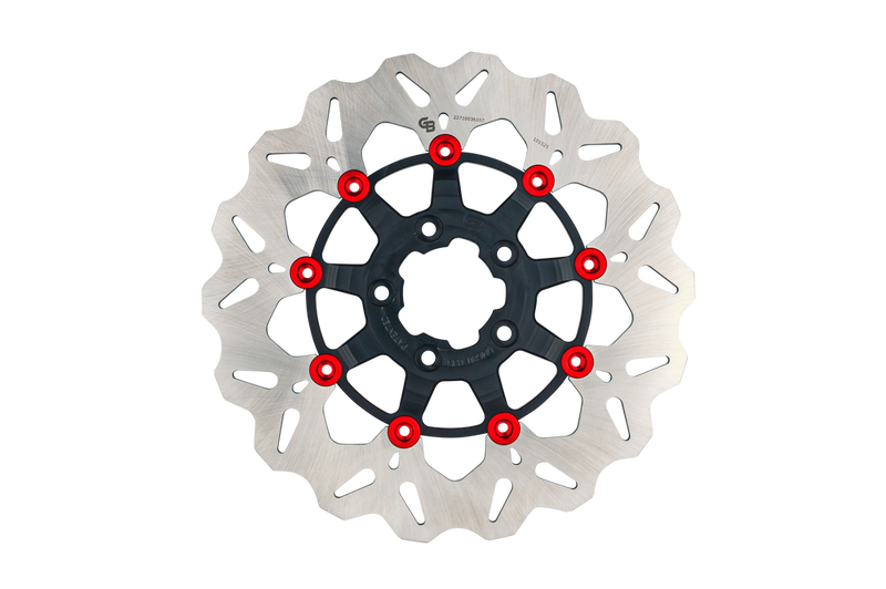 Gbrakes 17-DU074 GBDU074 ROTOR 11.8"FLOATING WAVE FR BLACK/RED BUTTONS