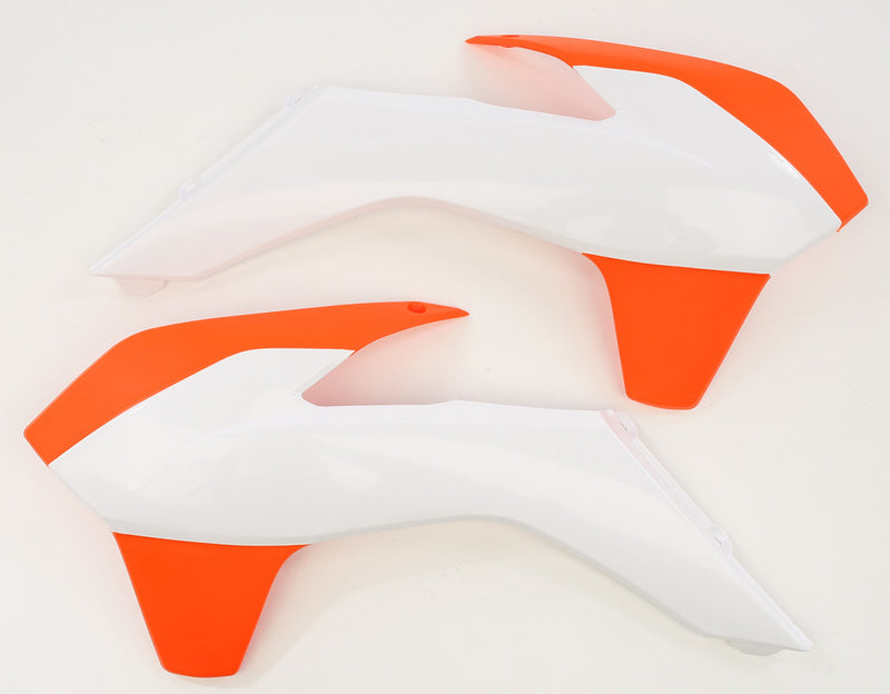 Acerbis Radiator Shroud Orange White - 2314255321 KTM Dirt Bikes 2013-2015