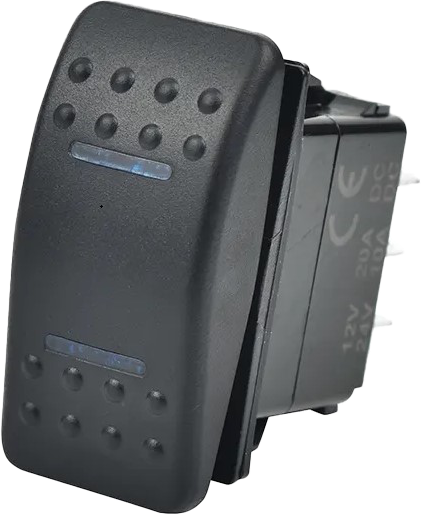 Open Trail 12-8606 SM106-006B LIGHTED ROCKER 3 POSITION SWITCH BLUE