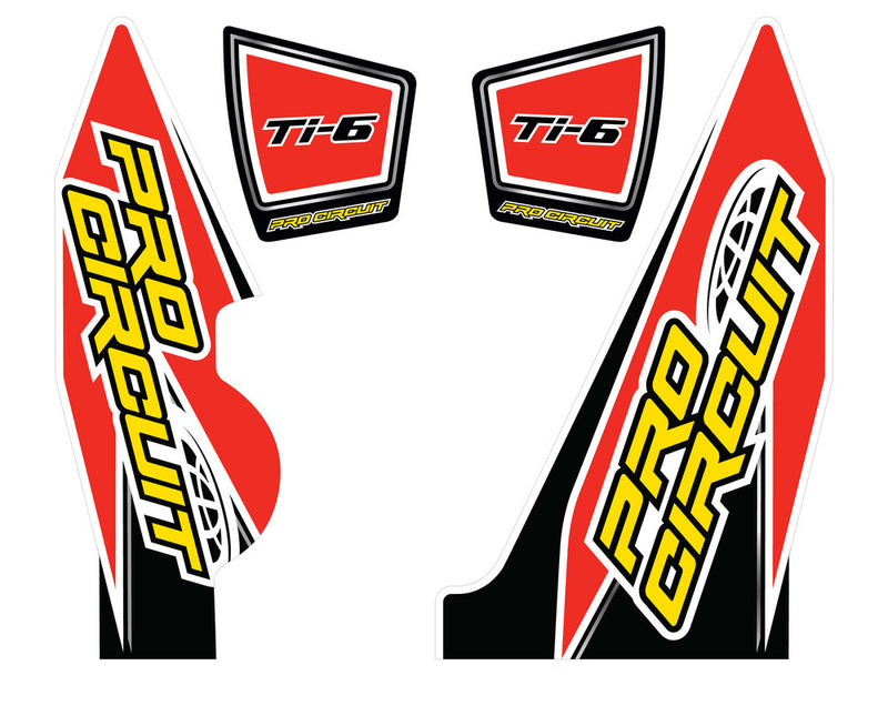 Pro Circuit 794-9053 DC14TI6-YZ250F TI-6 WRAP/END CAP DECAL YZ250F REPLACEMENT MUFFLER STICKERS