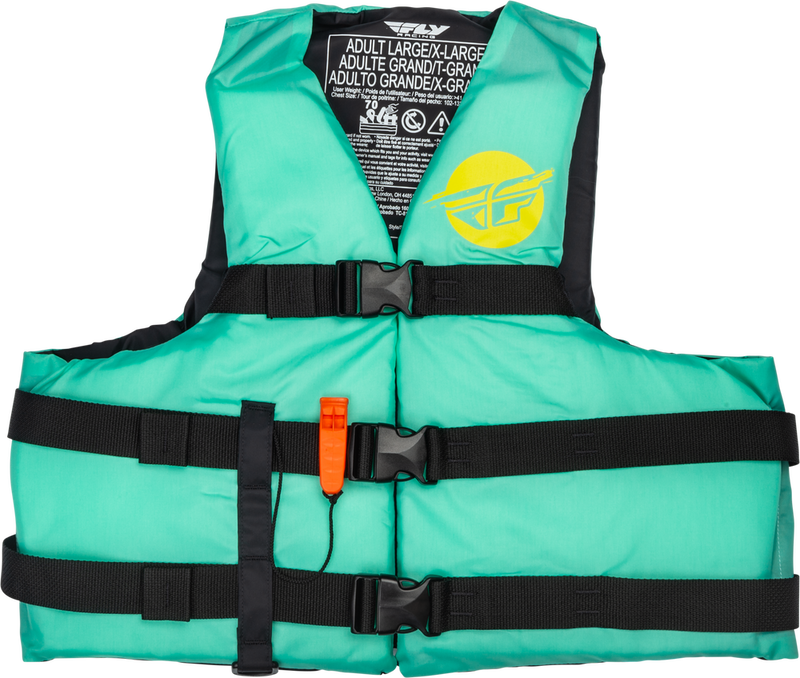 Fly Racing 221-30412S 221-30412S NYLON FLOTATION VEST SEAFOAM GREEN/YELLOW SM/MD