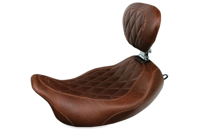 Mustang Motorcycle 79811 Mustang 97-07 Harley Rd King,06-07 Str Glide,00-05 Eagle Wide Tripper Solo Seat - Brown - Photo - Primary