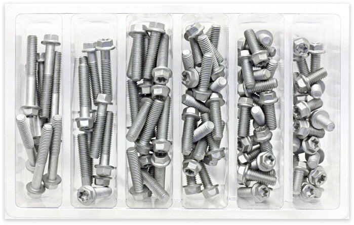 Bolt 024-70000 SV-M6EURO M6 EURO TORX FLANGE BOLT ASSORTMENT 100 PIECE KIT