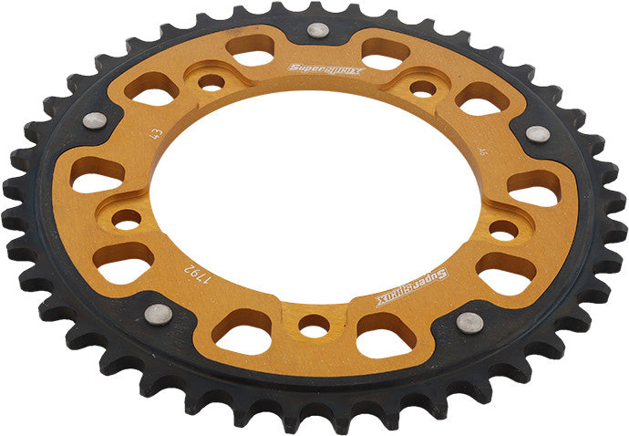 Supersprox Rear Stealth Sprocket Aluminum Steel 43T-525 GLD Suzuki TRI - RST-1792-43-GLD Triumph Motorcycles 2000-2015