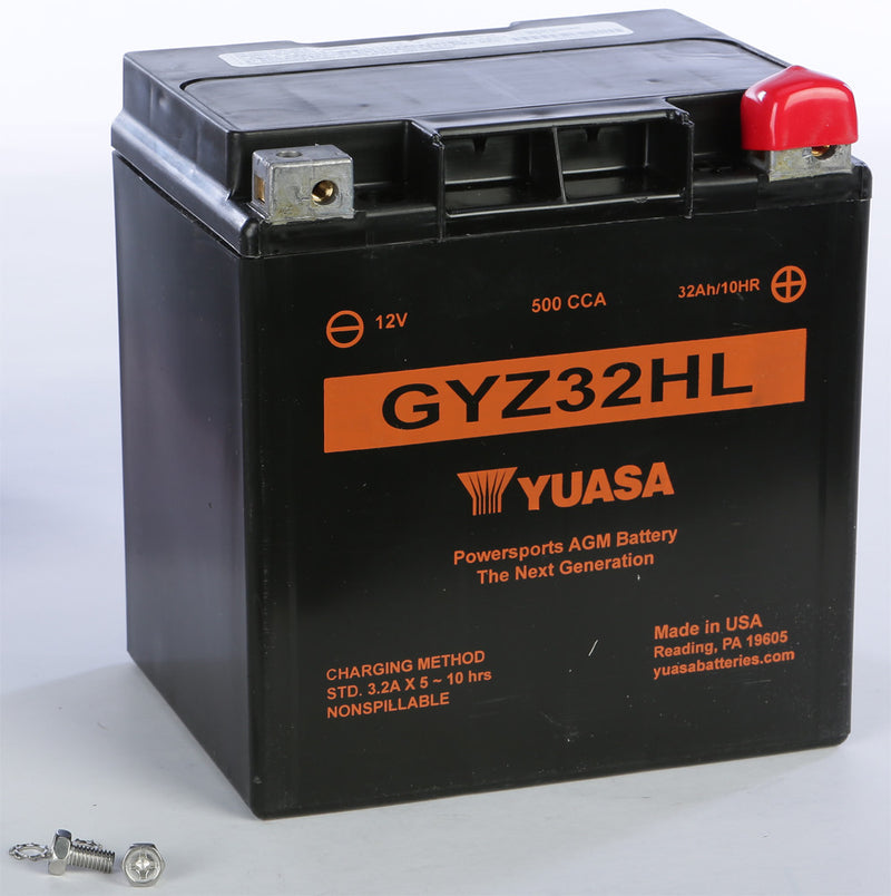 Yuasa Battery GYZ32HL Sealed Factory Activated - YUAM732HL For Harley Touring 1997-2018 | Arctic Cat Prowler / 1000 / Wildcat 2011-2017