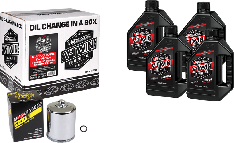 Maxima Racing Oil V-Twin SYN Quick Change Kit TC Chrome Filer - 90-119014PC