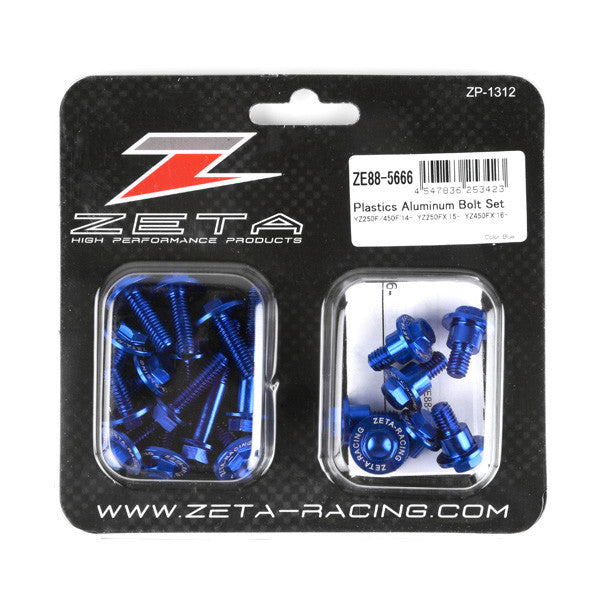 Zeta Aluminum Bolt Kit Blue - ZE88-5666 Yamaha YZ 250 / YZ 450 2014-2018