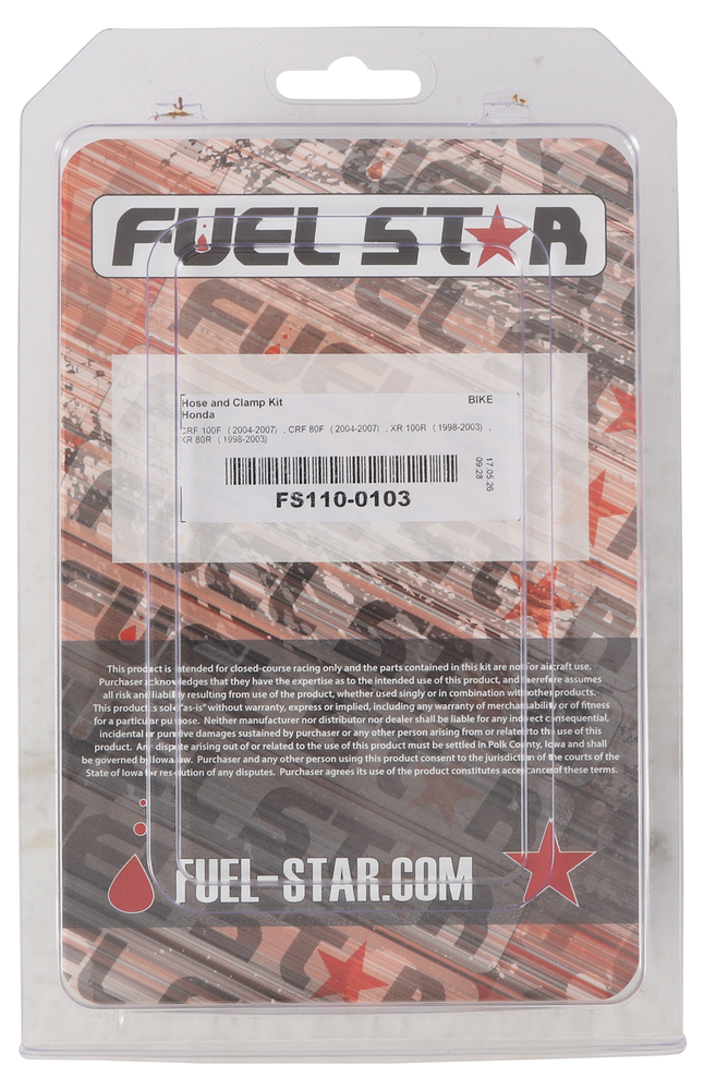 All Balls Hose & Clamp Kit - FS110-0103 Honda XR100R / XR80R / CRF100F / CRF80F 1998-2007