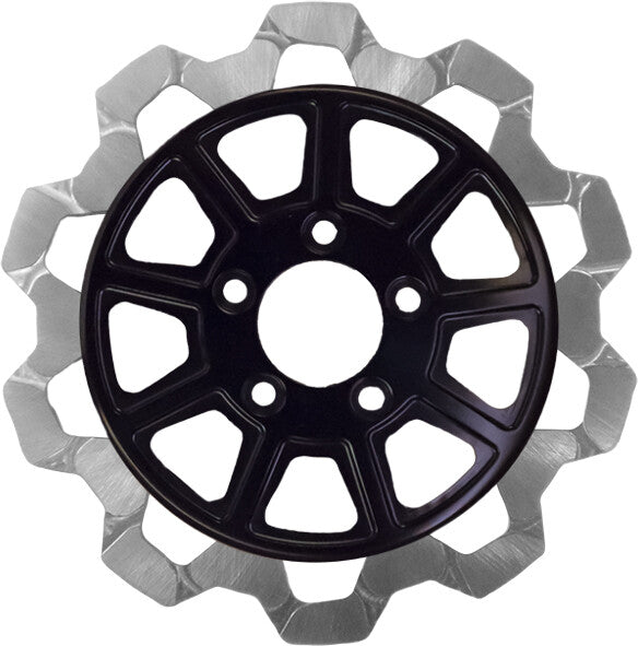 Lyndall Brakes 815-0181 4003-1133 9 SPOKE ROTOR FRONT BLK/SIL BOW TIE 11.8"