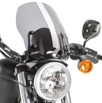 Puig Hi-Tech Parts Windscreen Naked NEW GEN Light Smoke ` (EX 48) - 9283H For Harley Sportster 2004-2020