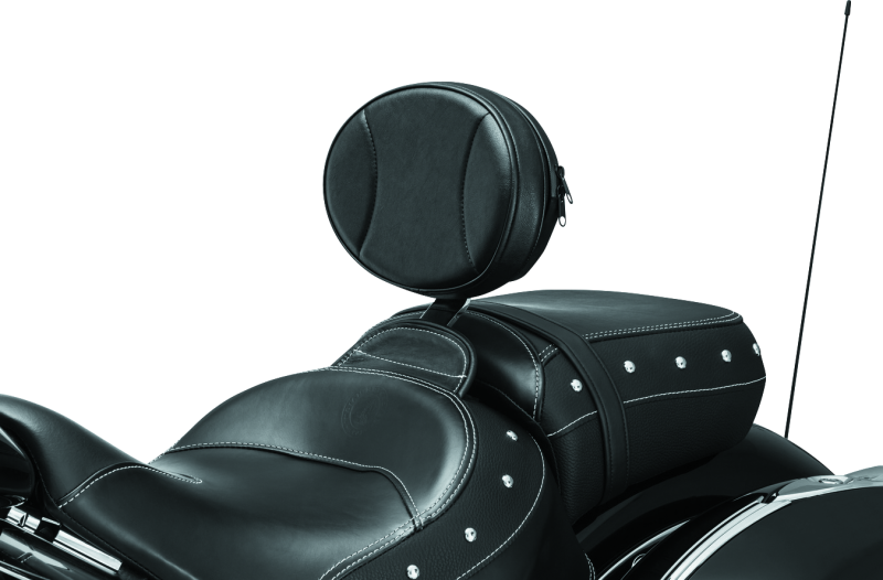 Kuryakyn 1628 Plug-n-go Driver Backrest 14-Up Indian Black Pad, Chrome - User 1