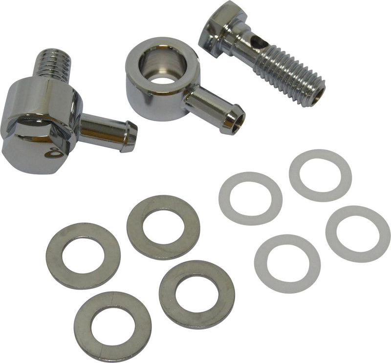 Harddrive Breather Fittings W Bolts EVO Bigtwin, XL - 38-133 For Harley Motorcycles 1984-1999