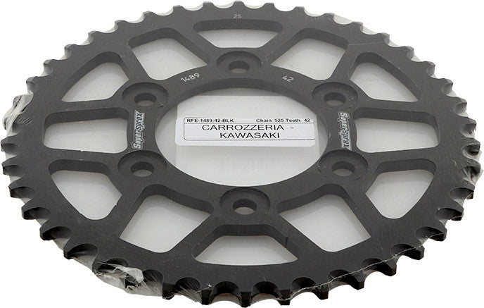 Supersprox Rear Sprocket Steel 42T-525 Black - RFE-1489-42-BLK Kawasaki Motorcycles 1996-2017