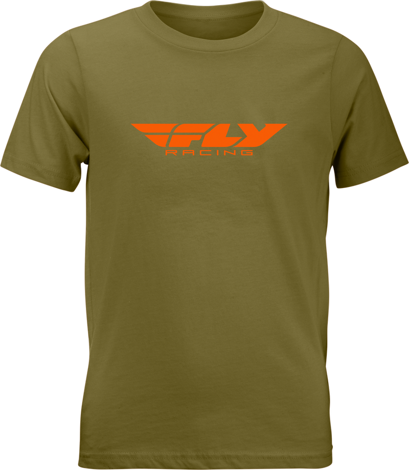 Fly Racing 352-0676YM 352-0676YM YOUTH FLY CORPORATE TEE OLIVE/ORANGE YM