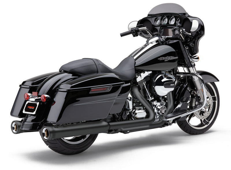 Cobra 4" NH Slip-ONS Black FLH FLT - 6107RB For Harley Touring 1995-2016