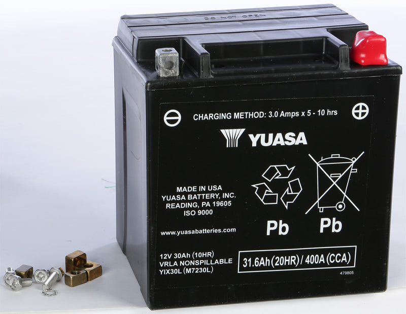 Yuasa Battery YIX30L Sealed Factory Activated - YUAM7230L For Harley Touring 1997-2018 | Ski-Doo Snowmobiles 2010-2012 | Can-Am Defender 2016-2018