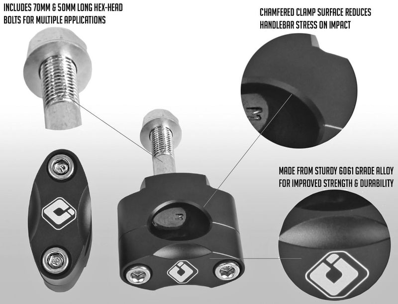 Odi 206-2005 H71BMB 1 1/8" ODI OVERSIZED BAR MOUNT