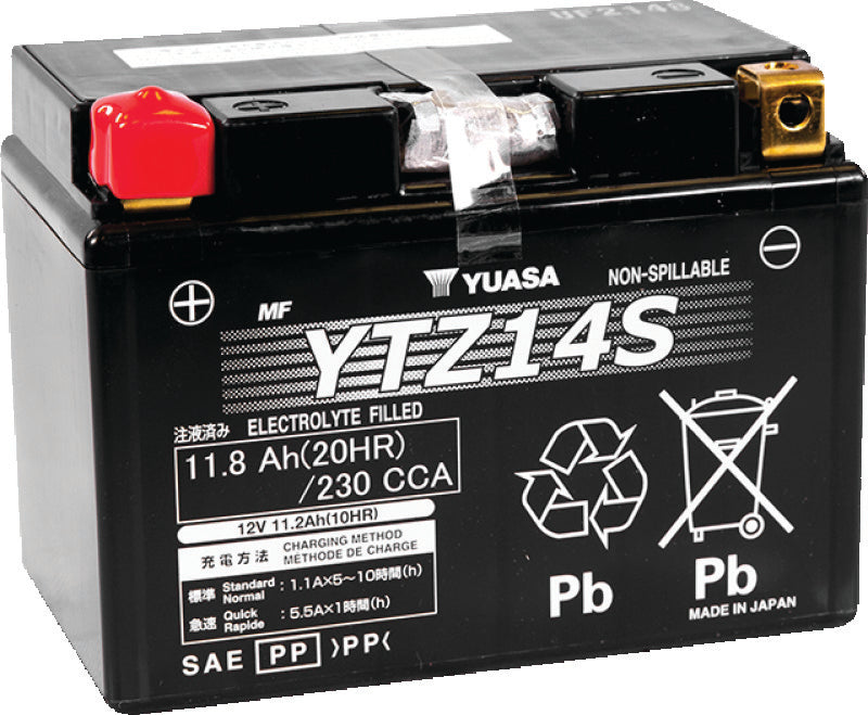 Yuasa Battery YUAM72Z14 Yuasa YTZ14S Maintenance Free AGM 12-Volt Battery - Photo - Primary