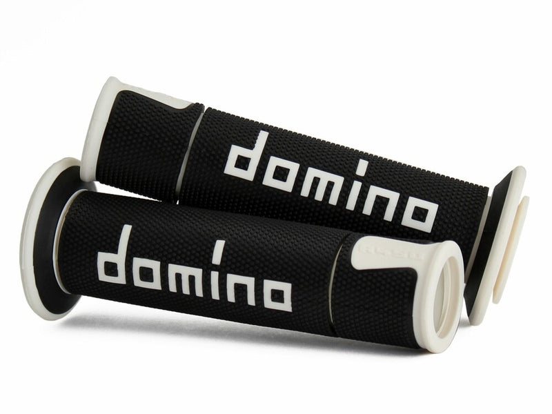 Domino Racing 58-2287 A45041C4640B7-0 A450 ROAD RACING GRIPS BLACK/WHITE PAIR