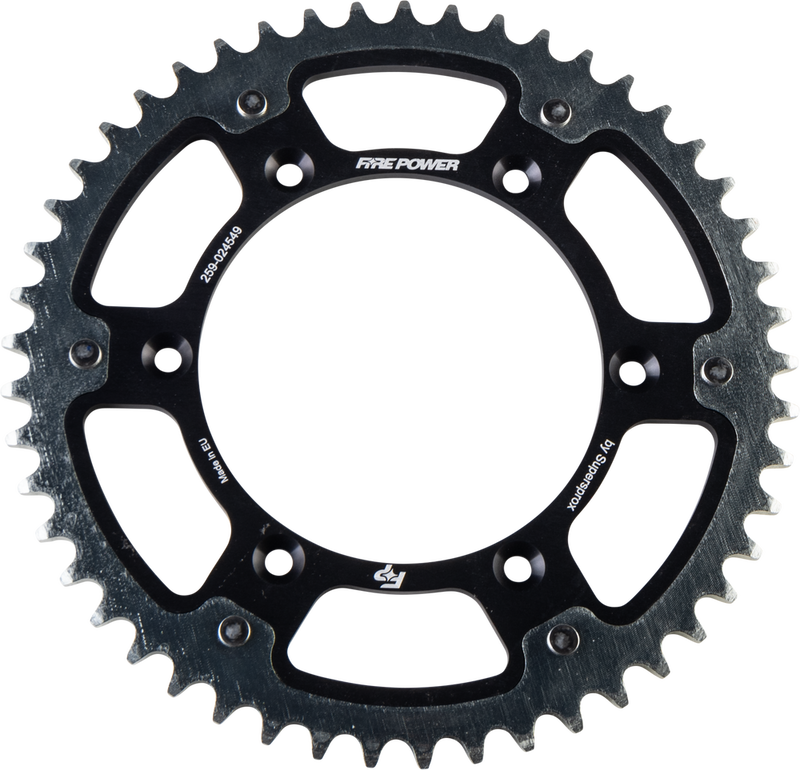 Fire Power 259-024549 FPH-245-49-BLK REAR SPROCKET HYBRID 49T BLK/SIL