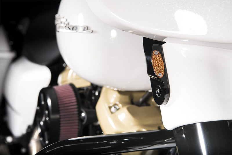 Pro One LED Front Signal Lights Flhx Flht W O Spotlights Black - 909109B For Harley Street Glide 2006-2013