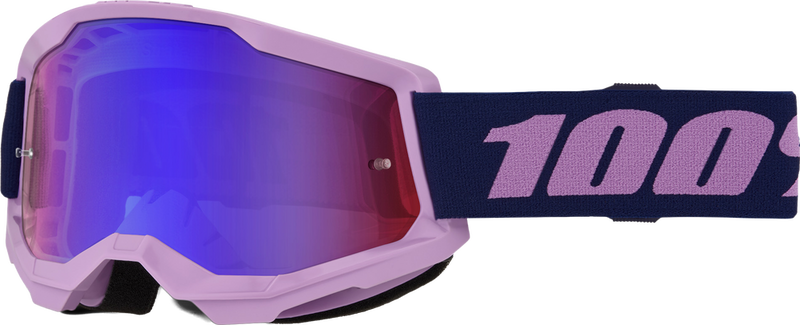100% 610-5403 50028-10025 STRATA 2 GOGGLE PURPLE RED/BLUE MIRROR LENS