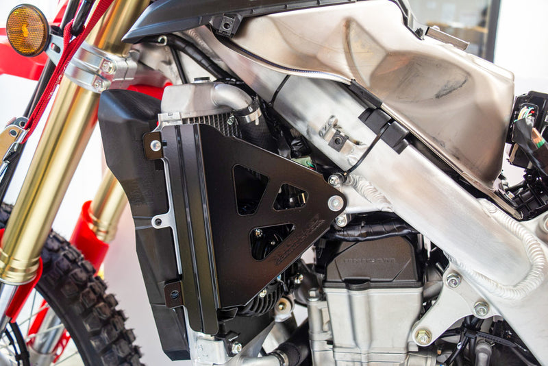 Works Radiator Braces CRF450L Black - 18-B719 Honda CRF450L / CRF450X / CRF450RL 2019-2024