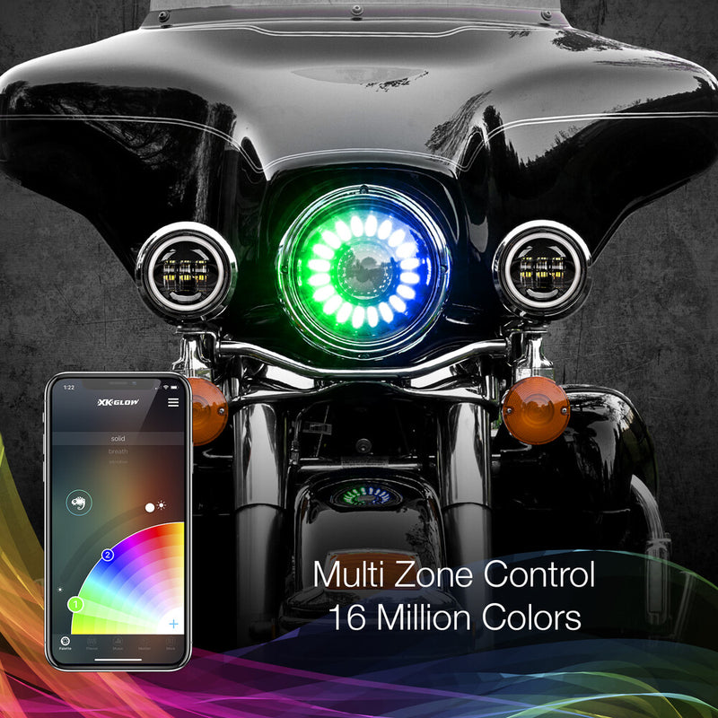 Xk Glow 7" Xkchrome RGB Headlight - XK-7IN-HD-KIT